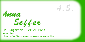 anna seffer business card